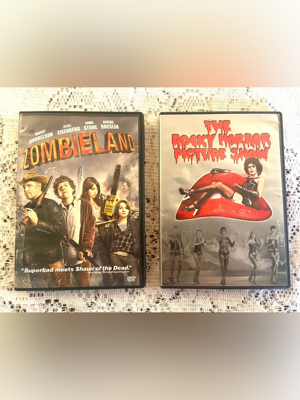 DVD’s Zombieland and The Rocky Horror Picture Show